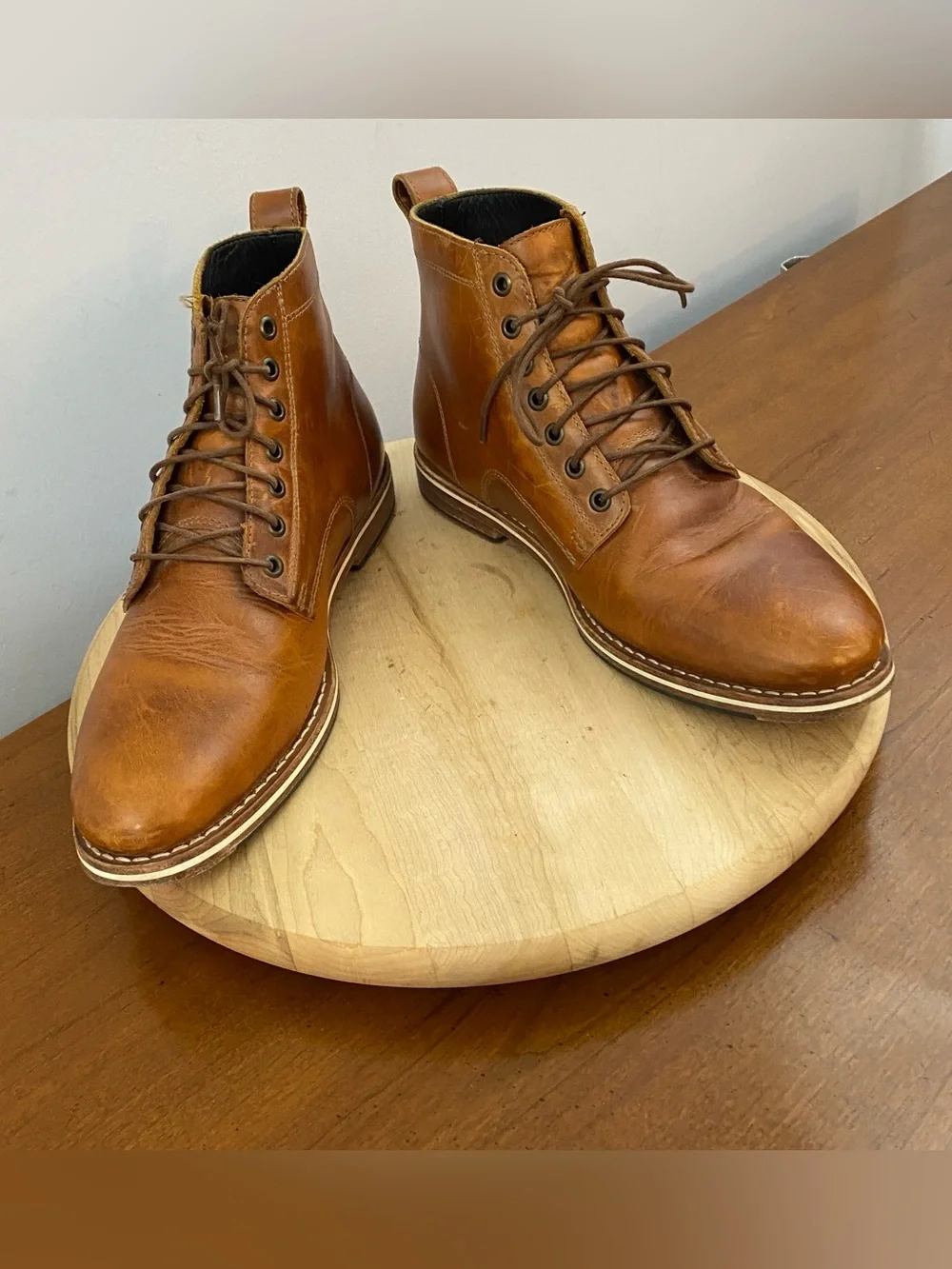 Helm The Zind Teak Brown Leather Men’s Dress Chukka Boots Sz 9 M Business Casual